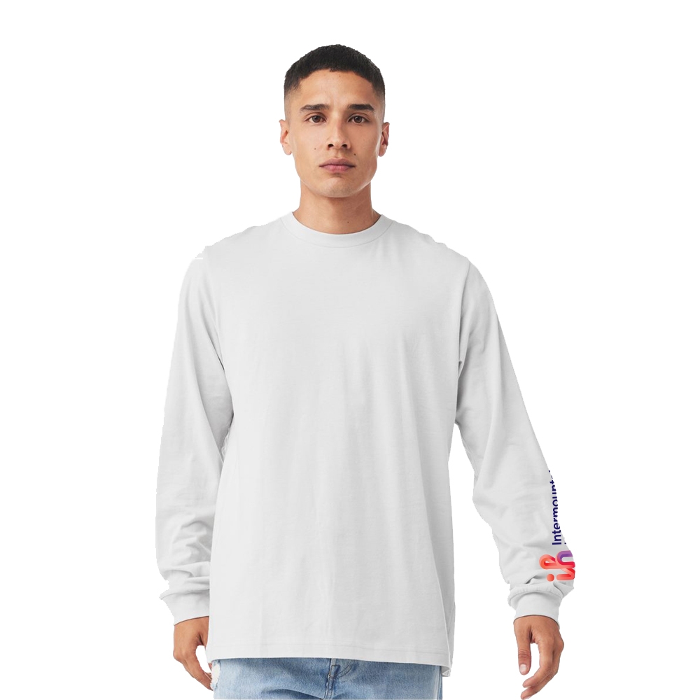 Mens Long Sleeve White  Tee 